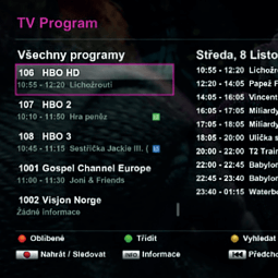 Vhody satelitnho vysln T-Mobile TV